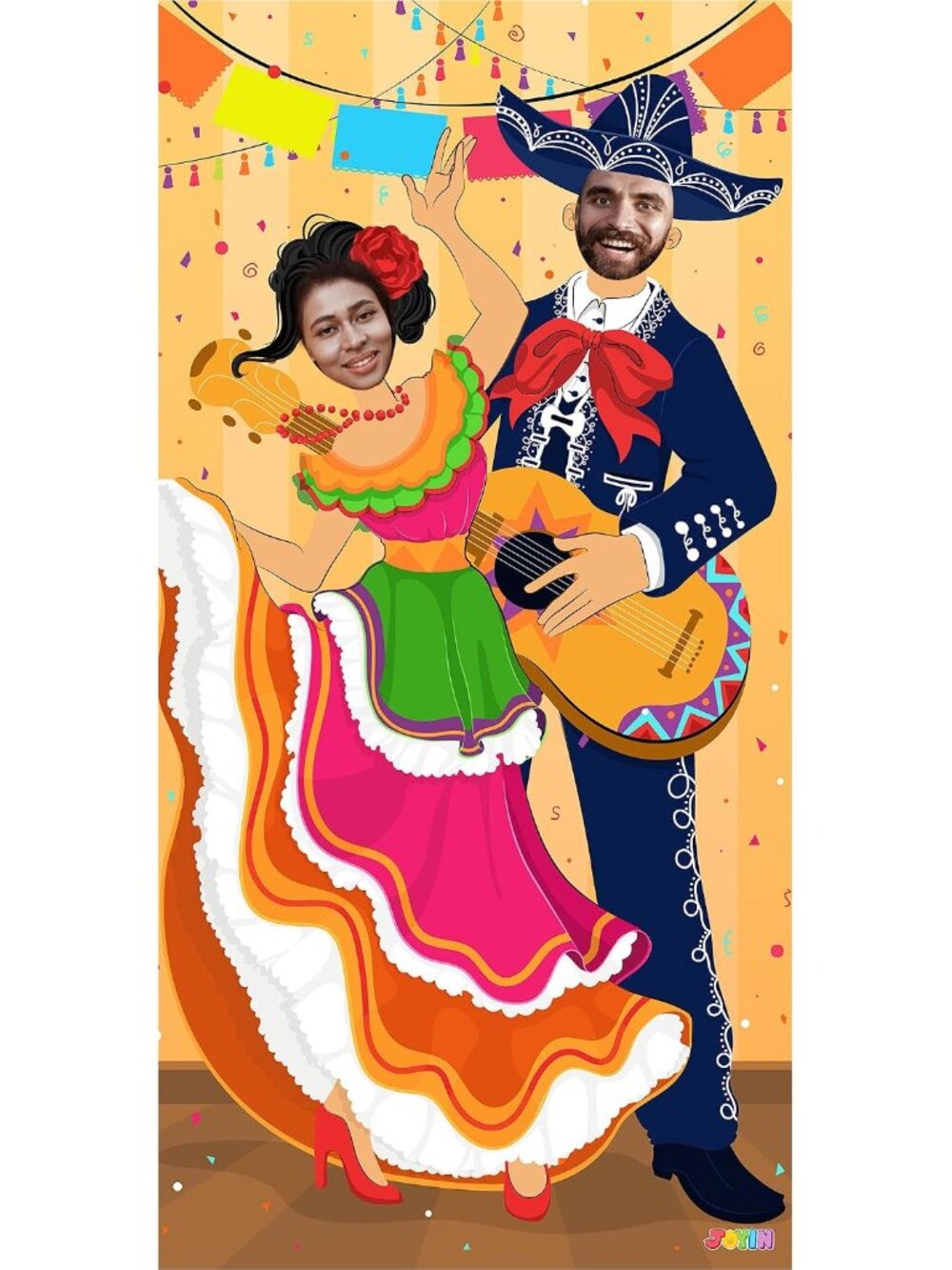 Cinco de Mayo Fiesta Couple Photo Door Banner for Party Supplies, Mexican Photog